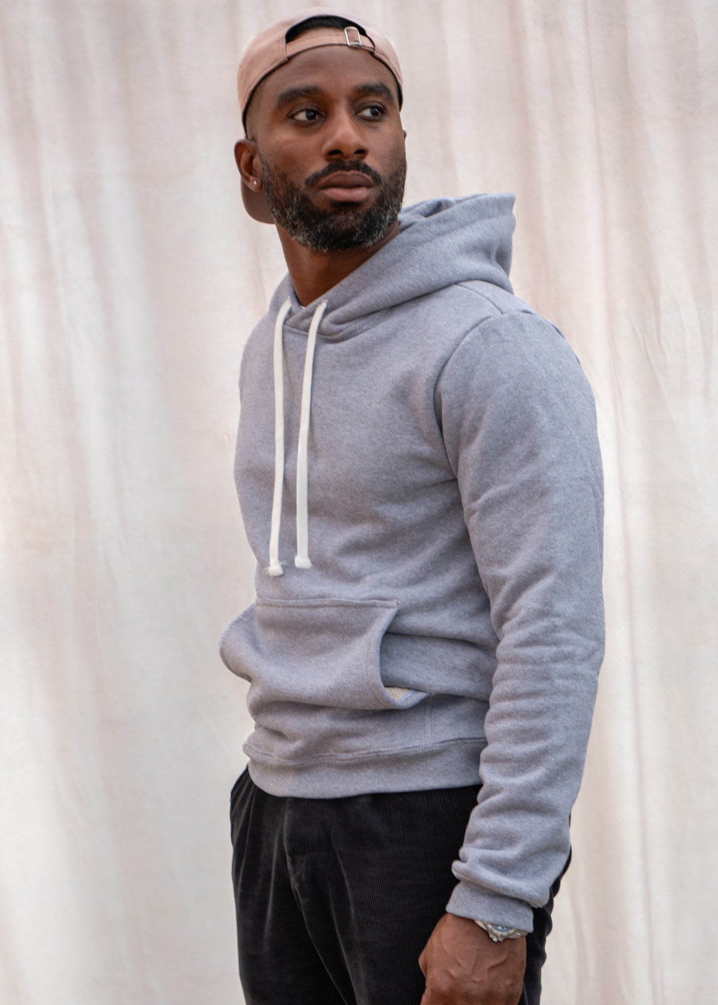 Hoodie Fondamental gris chiné